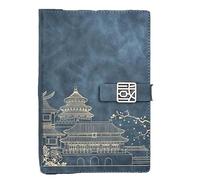 dvegGEE Planificateur de poche Style chinois, carnet de notes, boîte à cadeaux, fournitures de papeterie, planificateur de bureau(Mist Blue,A5)