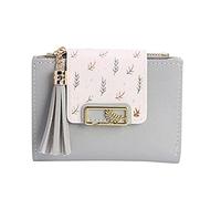 dvegGEE Portefeuilles, Portefeuille Minimaliste for Femme en Cuir synthétique, Mini Porte-Monnaie à Franges et Fermeture éclair, Pochette for Poche à Monnaie Fine, Porte-Cartes de Grande capacité