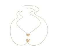 DVERFSWEV-GH Bijoux de chaîne de Corps de Luxe - Les chaînes de Corps Peuvent être superposées et Assorties, Les Bijoux de chaîne de Bikini sont Parfaits for Lui Offrir Un Cadeau(Golden)