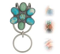 DVERFSWEV-GH Porte-clés à Clip Turquoise Bloom - Trouvez Vos clés avec Style, accès Rapide, Breloques for Sacs à Main(2pc)