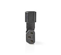 Dvextention | iec-320-c13 | iec-320-c14 | coudé à gauche | plaqué nickel | pvc | noir | boîte | 1 pi