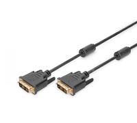 DVI connection cable, DVI(18+1), 2x ferrit M/M, 5.0m, DVI-D Single Link, bl