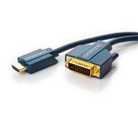DVI / HDMI câble de raccordement [1x DVI-prise mâle 24+1pol. - 1x HDMI-Stecker] 5 m bleue clicktronic