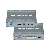 DVI VGA CompatÃvel com para Placa de Captura USB3.0 4k Pro Box Dispositivo VÃdeo HD Loop Out 1080p 60fps Plug And Play
