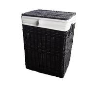 DVier Panier à linge en osier noir 40 x 30 cm H 55 cm
