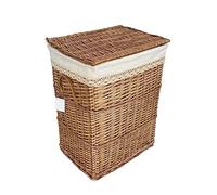 dvier Panier à linge rectangulaire en osier couleur beige 90L 48 x 36 x 62 cm