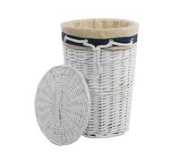 dvier - Panier à Linge - Saule - Blanc - 32x45x39cm