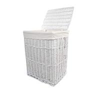 Dvier - Panier à linge - Saule - Blanc - 48x36x62cm