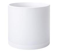 D'vine Dev 74-X-A-4 Cache-Pot en Plastique avec Trou de Drainage et soucoupes sans jointures, 35,5 cm, Blanc