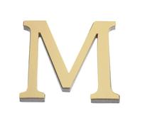 Dvj671 Autocollant mural 3D en acrylique avec grande lettre et logo Doré Taille M 10 cm