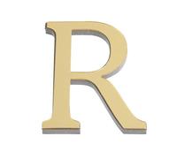 Dvj671 Autocollant mural 3D en acrylique avec lettre et logo Doré pour décoration de la maison (R, 10 cm)