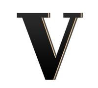 Dvj672 Autocollant mural 3D en acrylique avec grande lettre et logo pour décoration d'intérieur (V, 10 cm)