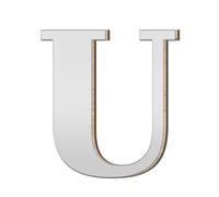 Dvj673 Autocollant mural 3D en acrylique avec grande lettre et logo pour décoration de la maison (U, 10 cm)