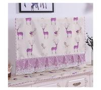 DVMSIEF Housse De Téléviseur Couverture TV 32 "37" 40" 42" 43" 55" Le couvercle anti-poussière à surface incurvée LCD de 65 pouces ne peut pas être retiré lors(Happy deer - Purple,50inch)