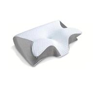 DVMSIEF Oreiller Ergonomique Oreiller Cervical à mémoire de Sommeil Papillon, lit Massage orthopédique en Mousse Confortable Rebond Lent(Light Gray)