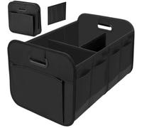 DVMSIEF Rangement Coffre De Voiture Collapsible 600D Oxford Car Trunk Organizer With Reinforced Handles & Multi-Compartments. Fits All Cars, SUVs, Vans(Black 2)