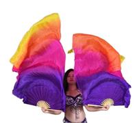 DVMSIEF Ventail Voile De Danse Voile de Danse du Ventre 100% Paires d'éventails en Soie (1L + 1R), Accessoire Costume léger et Fluide for Studio Musique, éloge l'église(Purple,120cmX90cm-Girl)