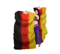 DVMSIEF Ventail Voile De Danse Voile de Danse du Ventre 100% Paires d'éventails en Soie (1L + 1R), Accessoire Costume léger et Fluide for Studio Musique, éloge l'église(Deep Purple,180cmX90cm-Hot)