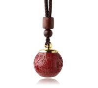 dvnFWKc Collier vintage naturel, Pendentif minéral naturel en cinabre, amulette de cent bénédictions, 1 pièces