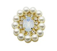 dvnFWKc DIY Buttons for Sewing, Boutons en Strass for l'artisanat Dos Plat 5 pièces à Coudre Boutons en Cristal Embellissements de Perles avec Diamant, 32 mm Ovale Cristal Dos Plat(White)