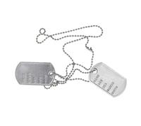 DVOFU Collier avec plaque d'identité militaire en métal pour cosplay - Bijou de pilote - Accessoires pour homme et femme - Adultes - Halloween