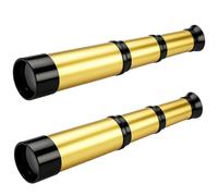 DVOFU Lot de 2 télescopes monoculaires de pirate, doré, rétro, pliable, zoomable, accessoires de pirate, accessoire de pirate, télescope portable, expérience scientifique, jouets, cadeaux.