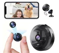 DVONE Mini Caméra, WiFi 1080P HD Mini Caméra de Surveillance Interieur/Extérieur sans Fil avec Audio et Vidéo, avec Enregistrement Longue Batteries, pour l'extérieur/intérieur