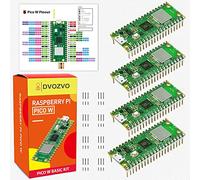 DVOZVO 4Pack Raspberry Pi Pico W with Pre-Soldered Headers, Raspberry Pi RP2040 Chip, Wi-FI Wireless Connectivity