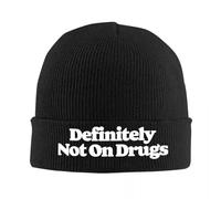 DVRSCVHEN Définitivement Pas sous Drogue Bonnets Casques Skullies sarcastiques Bonnets Hommes Chauds Femmes Casquettes Unisexe aveccasquettes Inter-Casquettes drôles Cadeau