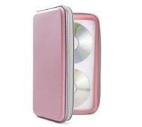 DVSICK Étui de rangement pour DVD, 96 compartiments en plastique pour CD, étui de protection portable à fermeture éclair pour rangement de voiture (rose clair)