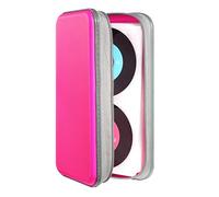 DVSICK Porte-CD/DVD en plastique rose de capacité 96 - Organiseur de CD portable - Rangement de DVD de protection