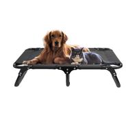 DVTFRUI Elevated Pet Bed with Metal Frame Washable Cushion Support for Cats and Dogs Comfortable Durable Lounger Black,XL