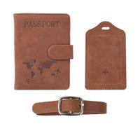 Dvvsav Étui pour passeport - Blocage RFID - Accessoires indispensables de voyage - Étui portefeuille pour voyage en famille avec carte de crédit, fente pour carte d'embarquement, femme et homme