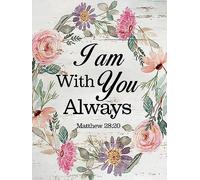DVWIVGY Kit de peinture diamant avec verset de la Bible « I am with You Always » pour adultes - Kit de peinture diamant par numéro - Décoration murale - 30,5 x 40,6 cm