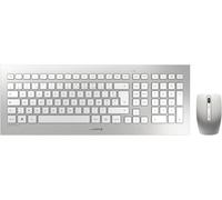 Dw 8000 Ensemble Clavier Et Souris Sans Fil, Disposition Française (Azerty) Alimenté Par Batterie, Clavier Ultra-Plat, Souris À 3 Boutons Avec Capteur Infrarouge, Blanc Argenté