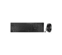CHERRY DW 9500 Slim, Ensemble Clavier et Souris sans Fil, Disposition Belge (AZERTY), Bluetooth ou Radio 2,4 GHz, Souris Ergonomique pour Droitiers, Gris Anthracite