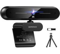 DW40 4K Webcam,Autofocus HD Web Camera with 1/3 Inch Sensor,Dual Microphones,Privacy Shutter and Tripod,Plug and Play USB 8MP Camera Streaming Webcam for Windows PC/Mac/Video Call/Zoom