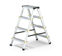 MonMobilierDesign DWA Escabeau double pliable en aluminium 4 marches G