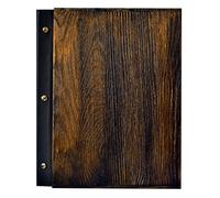 DWA Présentoirs pour Menu, Porte-Menu en Bois A4 Taille Restaurant Pub Hotel Affichage Signe en Cuir Finition (Gilded)