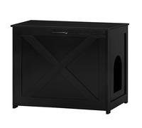 Dwanton Meuble de litière pour chat caché, enclos de litière pour chat, entrée réversible pouvant être à gauche ou à droite, armoire intérieure, toilettes en bois, table d'appoint, table de chevet