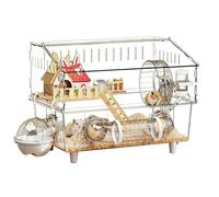 Dwarf Hamster Cage,2-Layer Clear Chinchilla Playpen,Large Hamster Cage | for Animal Observation Home Guinea Small Pet Indoor Outdoor Travel | Habitat for Small Pets | Ideal for Guinea Pigs