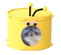 Dwarf Hamster Shelter, Bee Design Felt Small Animal Bed, Chinchilla House for Cage, Hedgehog Resting Cave, Four Seasons Warm Nest, Ideal for Small Pet and Rodents, 3.74x2.95 inches
