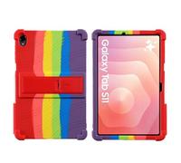 DWaybox Coque Antichoc pour Samsung Galaxy Tab S11 11.0 Pouces SM-X730/X736B, Étui en Silicone Souple avec Renforts d'Épaisseur aux Coins, Support Multi-Angles et Anti-Chute -Multicolore