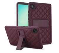 DWaybox Coque pour Samsung Galaxy Tab A11 8.7" SM-X130/X133/X135, Housse Premium en PU Diamant Matelassé avec Béquille Pliable, Bordure TPU Absorbant Les Chocs et Coque Arrière en PC -Rouge Vin