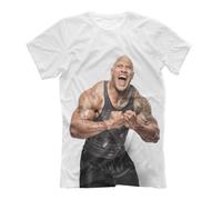 Dwayne Johnson Knurren T-Shirt - The Rock Wei~ T-Shirt Wrestling Sport Kleidung