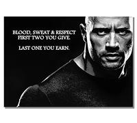 Dwayne Johnson Poster sans cadre avec citation inspirante de The Rock Actor Wrestler Format A3