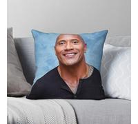 Dwayne Johnson The Rock Taie d'oreiller en polyester et lin velours imprimé fermeture éclair décorative Housse de coussin
