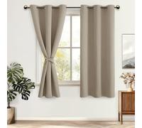 DWCN 2 Pièces Rideaux Occultant avec Cravates, Rideaux pour Chambre Maison Salon Intérieurs, Design Moderne à Oeillets, 106x160 CM (Largeur x Hauteur), Taupe