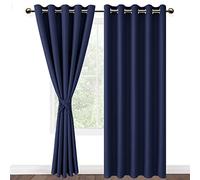 DWCN 2 Pièces Rideaux Occultant Thermiques à Oeillets, Rideau Thermique Isolant Anti Froid et Chaleur pour Chambre des Garçons, 167x228 CM (Largeur x Hauteur), Bleu Marine