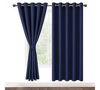 DWCN 2 Pièces Rideaux Occultant Thermiques à Oeillets, Rideau Thermique Isolant Anti Froid et Chaleur pour Chambre des Garçons, 167x183 CM (Largeur x Hauteur), Bleu Marine